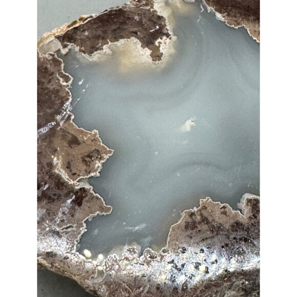 Natural Agate Geode Slice With Polished Center & Rough Edges 4x3x2" brown READ - Picture 2 of 11